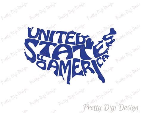 Digital United States of America word art USA jpg png eps