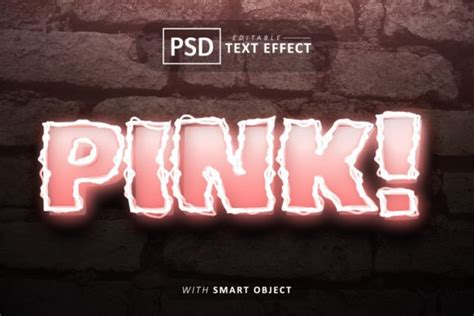 Pink Text - Editable Neon Font Effects Graphic by aglonemadesign · Creative Fabrica