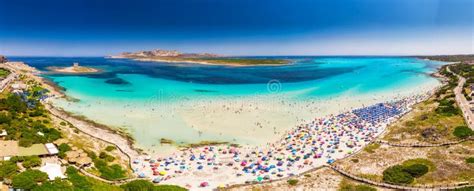 Famous La Pelosa Beach on Sardinia Island, Sardinia, Italy Stock Image ...