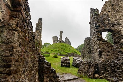 Okehampton Castle; a romantic medieval ruin set in the beautiful Devon countryside with some ...