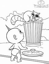 The Incredibles Jack And Racoon Coloring Page Printable sketch template