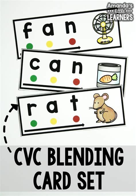 CVC Blending Cards | Cvc words kindergarten, Blending cards, Cvc word activities