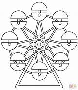 Wheel Coloring Ferris Drawing Carnival Pages Wheels Clipart Adult Color  sketch template