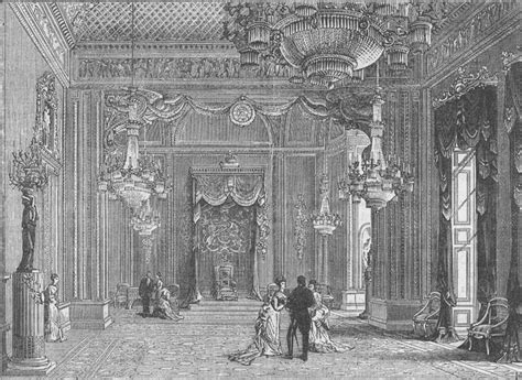 BUCKINGHAM PALACE. The throne-room, Buckingham Palace. London c1880 old ...