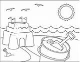 Online coloring Pages Coloring Page Sandbox On The Beach  sketch template