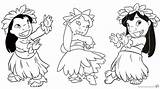 Lilo And Stitch Hula Coloring Pages Dance  Free Printable sketch template