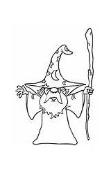 Wizard Waving With Magic Wand And Preparing A Potion coloring Page  sketch template