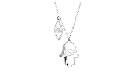 10 ct. t.w. CZ Evil Eye and Personalized Hamsa Necklace in Sterling Silver on Vimeo