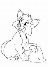 7 Coloriages De Rox Et Rouky Faciles Pour Enfants Gratuits à Imprimer sketch template