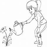 Girl Watering » Coloring Pages Surfnetkids sketch template