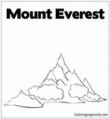 Mt Everest Coloring Page Pages sketch template