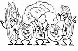 Happy Vegetables Coloring Page  Free Printable Pages sketch template