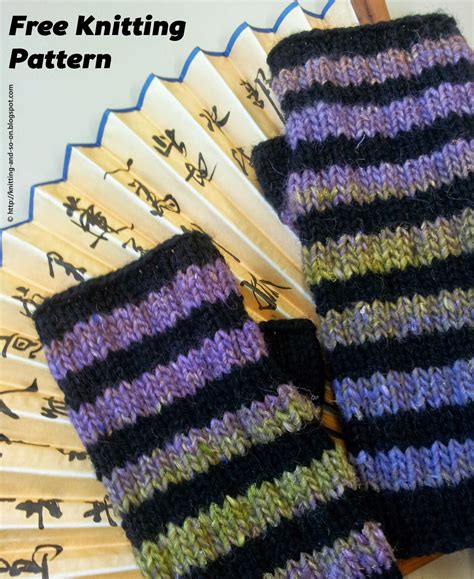Knitting and so on: Striped Fingerless Gloves