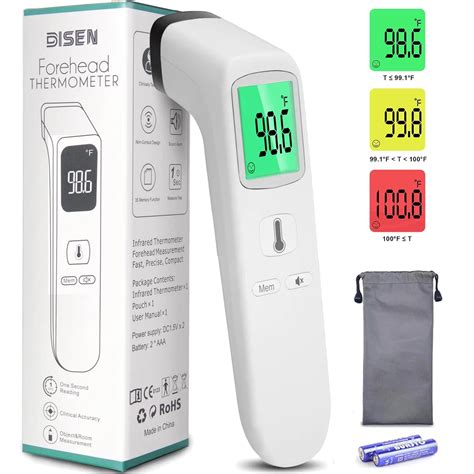 Touchless Forehead Thermometer for Fever, No Contact Infrared Digital Thermometer for Adults and ...