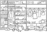 Wardrobe Coloring Pages sketch template
