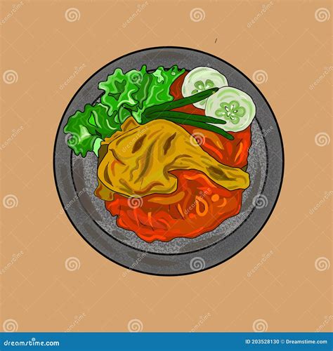 Ayam Penyet stock illustration. Illustration of advertising - 203528130