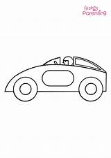 Simple Car Coloring Pages For Kids sketch template