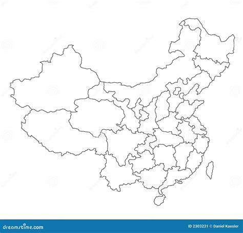 Map of China - blank stock vector. Image of regions, confine - 2303231