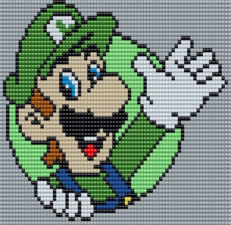 luigi pixel art grid - 94dodgeram250van