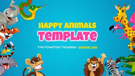 Free Happy Animals PowerPoint Template - Prezentr