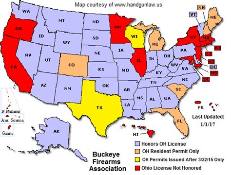 Concealed Carry Permit Reciprocity Maps | CCW Cleveland