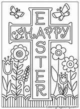 Religious Happy Easter Coloring Page sketch template