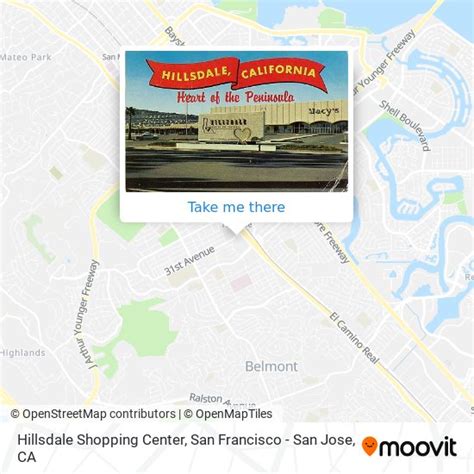 How to get to Hillsdale Shopping Center in San Mateo by bus or train?