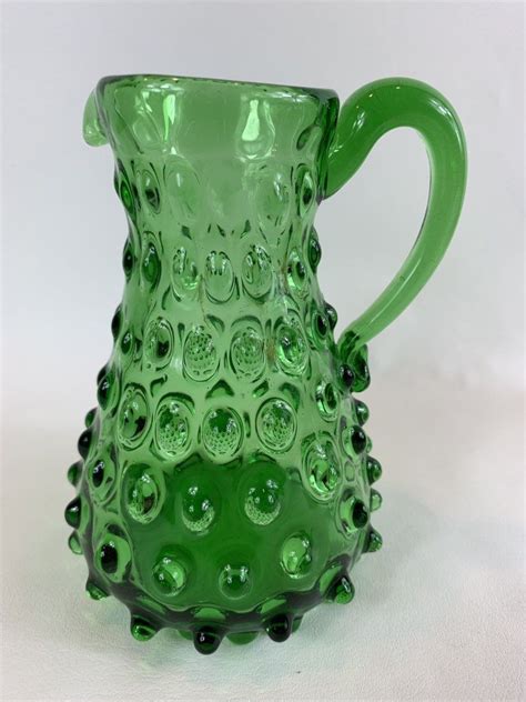 Excited to share this item from my #etsy ShopAllKnight : Vintage Handblown Hobnail Pitcher ...