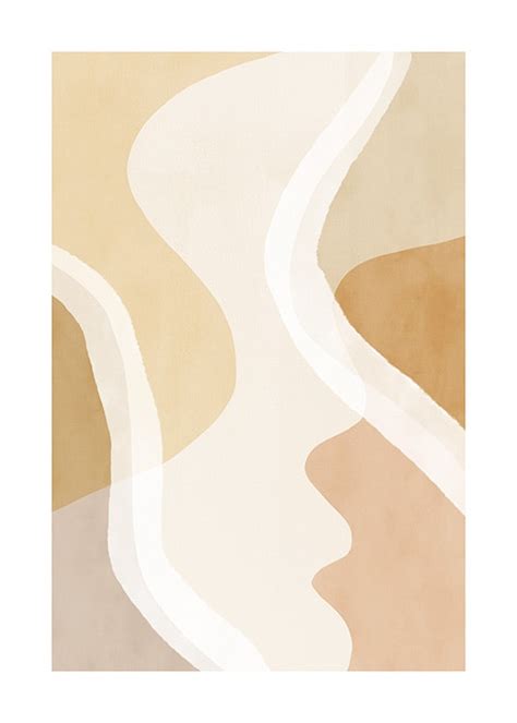 Abstract Yellow Shapes No1 Poster - Abstract shapes in beige - desenio ...