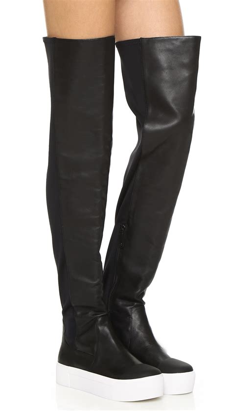 Lyst - Dkny Brenda Over The Knee Sneaker Boots - Black in Black