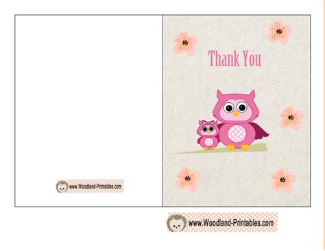 Free Printable Woodland Baby Shower Thank You Cards