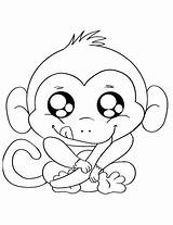 Monkey Kawaii coloring Page  Download Print Or Color Online For Free sketch template