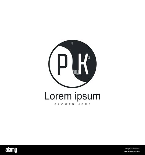 Initial PK logo template with modern frame. Minimalist PK letter logo ...