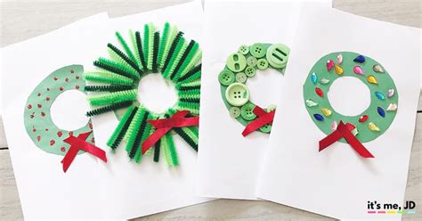 DIY Christmas Wreath Cards That Kids Can Make For The Holidays