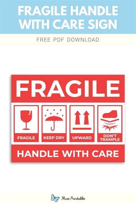 Printable "Fragile Handle with Care" Sign Template | Download sign ...