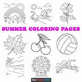 Simple Summer Coloring Pages sketch template