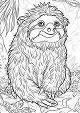 Smiling sloth  Sloth Coloring Pages sketch template