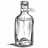 Line Drawing Cartoon Spirits Bottle Spirit Moonshine Whisky PNG  sketch template