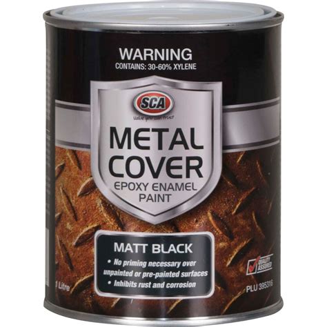 SCA Metal Cover Enamel Rust Paint Matt Black 1 Litre | Supercheap Auto