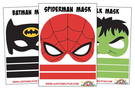 10 Free Printable Superhero Mask Templates | Just Family Fun