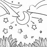 Night Sky Coloring Page 29044 22933 sketch template