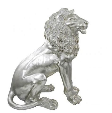 Right Facing Silver Lion Statue - Mirrored furniture - Sparkle Diamond - House of Sparkles ...