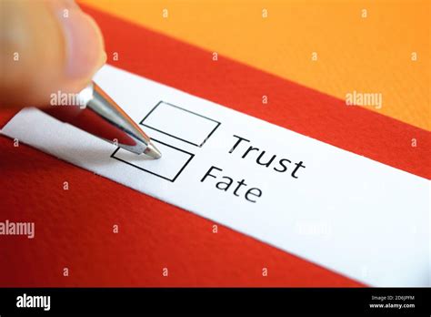 Trust or Fate? Fate Stock Photo - Alamy