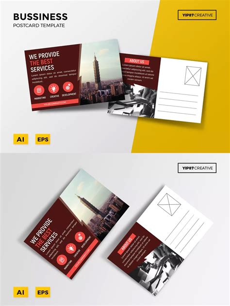 Business Postcard Template AI, EPS #unlimiteddownloads | Postcard ...