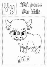 Printable A4 Letter Y Is For Yak Coloring Page sketch template