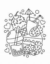 Cute Dessert And Fruit Coloring Page 29160022 Vector Art At Vecteezy sketch template
