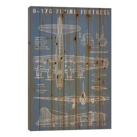 B-17 Vintage Bomber Airplane Blueprint // Action Blueprints (26"H x 18"W x 1.5"D) - Blueprints ...