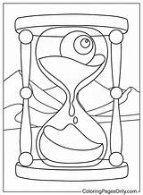 A Cartoon Image Of Hourglass With Blue Eye  Free Printable sketch template