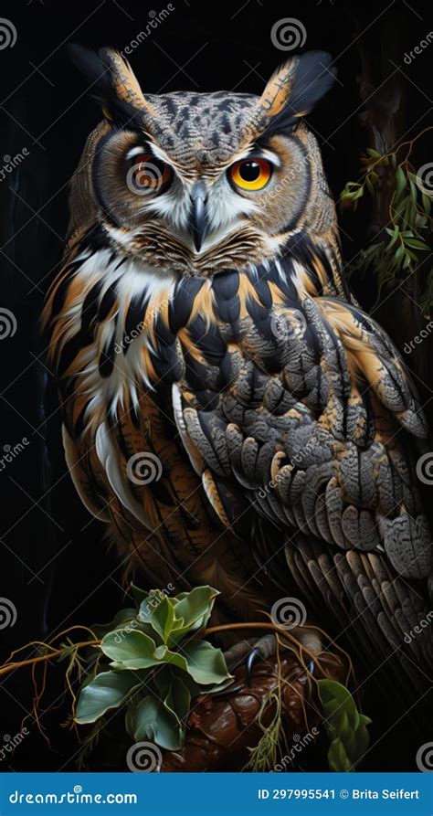 Illustration of an Eurasian Eagle-owl in Natural Habitat Stock ...