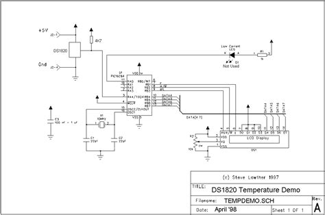 DS1820 Temperature Sensor Circuit PIC16F84 Assembly – Electronics Projects Circuits